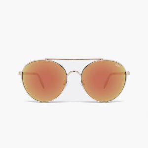 Quay Round Metal Sunglasses - Rose Gold Mirrored Lens