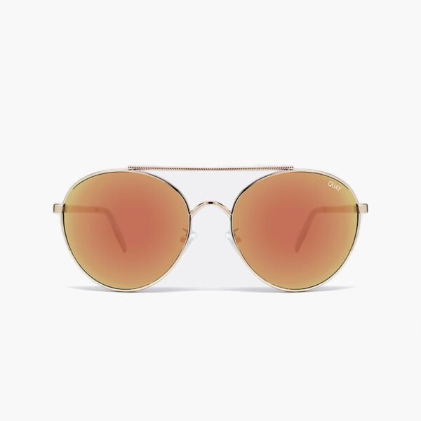 Quay Round Metal Sunglasses - Rose Gold Mirrored Lens