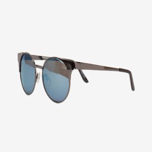 Quay Round Sunglasses Unisex – Gunmetal Frame, Blue Lens