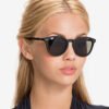 Unisex Black Round Sunglasses - Dark Smoke Lens