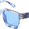 Oversized Square Sunglasses - Blue Marble Frame