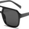 Unisex Oversized Square Sunglasses – Black Smoke Lens