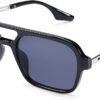 Black Rectangle Sunglasses – Grey Lens, Unisex