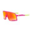 Pink Shield Sunglasses – Orange Mirrored Lens, Unisex