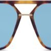 Tortoise Oversized Square Sunglasses Unisex – Blue Lens