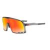 Gray Shield Sunglasses - Orange Mirrored Lens