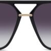 Oversized Square Sunglasses – Black Frame, Purple Gradient