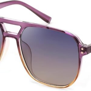 Purple Ombre Oversized Square Sunglasses – Gradient Lens