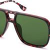 Red Tortoise Oversized Square Sunglasses – Green Lens