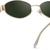 Round Metal Sunglasses – Gold Frame, Green Lens