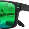 Black Square Sunglasses – Green Mirrored Lens