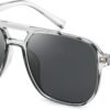 Clear Square Sunglasses - Smoke Lens, Unisex