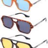 3-Pack Square Sunglasses – Assorted Frame Colors