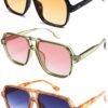 3-Pack Oversized Square Sunglasses - Assorted Tints