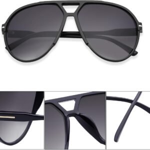 Black Aviator Unisex Sunglasses – Gray Gradient