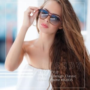 Retro Aviator Sunglasses - Brown Gradient Lens Unisex