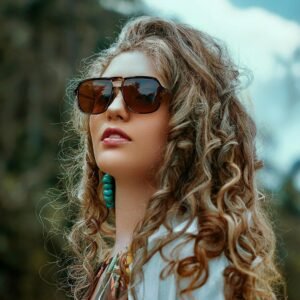 Oversized Square Sunglasses - Brown Frame, Amber Lens