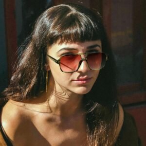 Unisex Aviator Sunglasses - Brown Gradient Lens