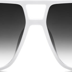 White Square Unisex Sunglasses – Gray Gradient