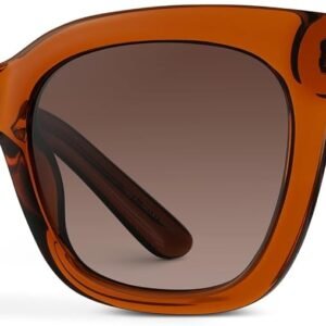 Amber Oversized Square Sunglasses – Brown Gradient