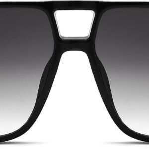 Black Oversized Square Sunglasses – Gray Gradient, Unisex