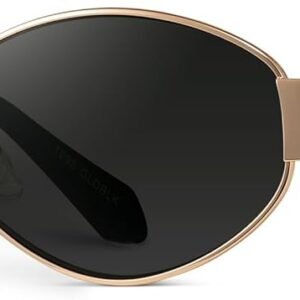 Rose Gold Metal Round Sunglasses – Black Lens