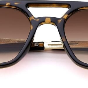 Tortoise Rectangle Sunglasses – Brown Gradient Lens