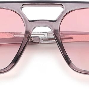 Translucent Pink Rectangle Sunglasses Fashion Unisex
