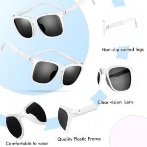 White Plastic Wayfarer Sunglasses – Black Lens