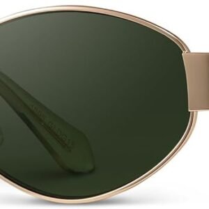 Gold Round Sunglasses – Green Lens Unisex