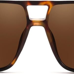 Oversized Square Sunglasses - Tortoise Frame, Brown Lens