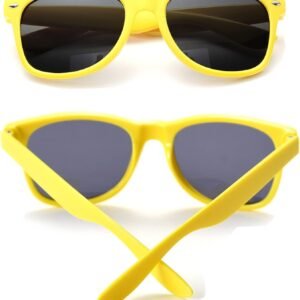 Yellow Wayfarer Unisex Sunglasses - Black Lens