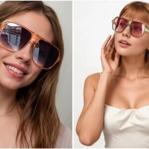 2-Pack Sunglasses – Aviator Brown & Oversized Pink