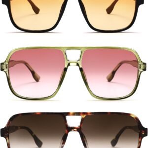 3-Pack Oversized Square Sunglasses – Assorted Tinted Lenses