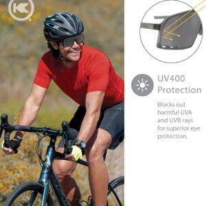 Shield Sport Sunglasses Unisex - Black Frame, Smoke Lens