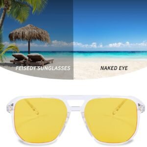 Clear Aviator Sunglasses – Yellow Lens Unisex