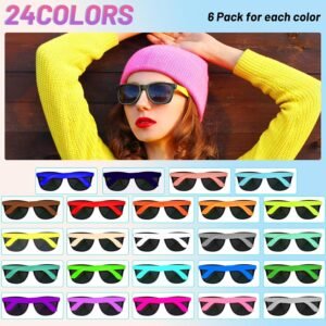 6-Pack Wayfarer Sunglasses Assorted Colors Unisex
