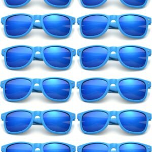 15-Pack Blue Wayfarer Sunglasses Blue Mirrored Lens