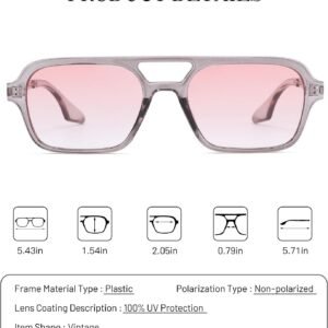 Oversized Square Sunglasses - Pink Gradient Lens