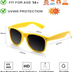 Yellow Wayfarer Sunglasses - Black Smoke Lens Unisex