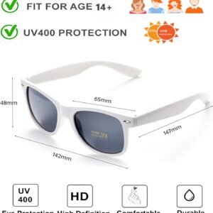 White Wayfarer Sunglasses - Smoke Lens, Unisex