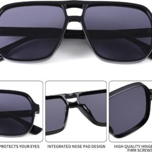 Black Square Sunglasses – Gray Lens Unisex