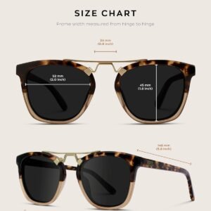 Tortoise Square Sunglasses – Black Lens Gold Bridge Unisex