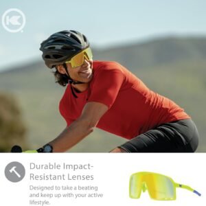 Sport Shield Sunglasses – Yellow Mirrored Lens Unisex