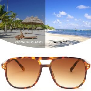 Tortoise Square Unisex Sunglasses - Brown Gradient