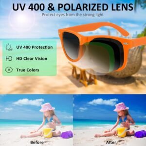 Orange Wayfarer Polarized Sunglasses - Black Gradient Lens