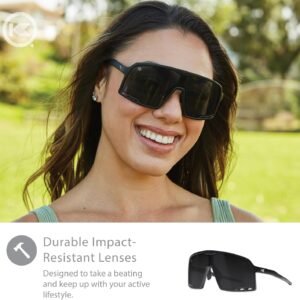 Black Shield Sunglasses – Dark Lens, Unisex