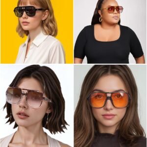 4-Pack Oversized Square Sunglasses – Assorted Tints
