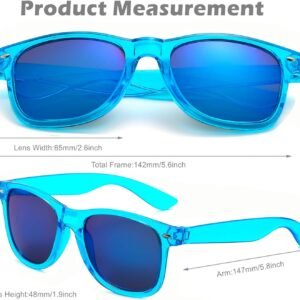 Blue Wayfarer Sunglasses – Blue Mirrored Lenses Unisex
