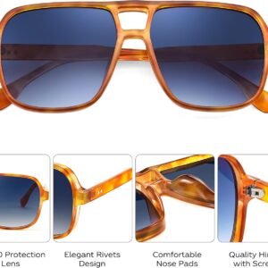 Amber Square Sunglasses – Blue Gradient Lens, Unisex